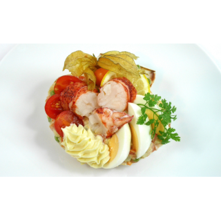 COQUILLE DE HOMARD, MACÉDOINE DE LÉGUMES